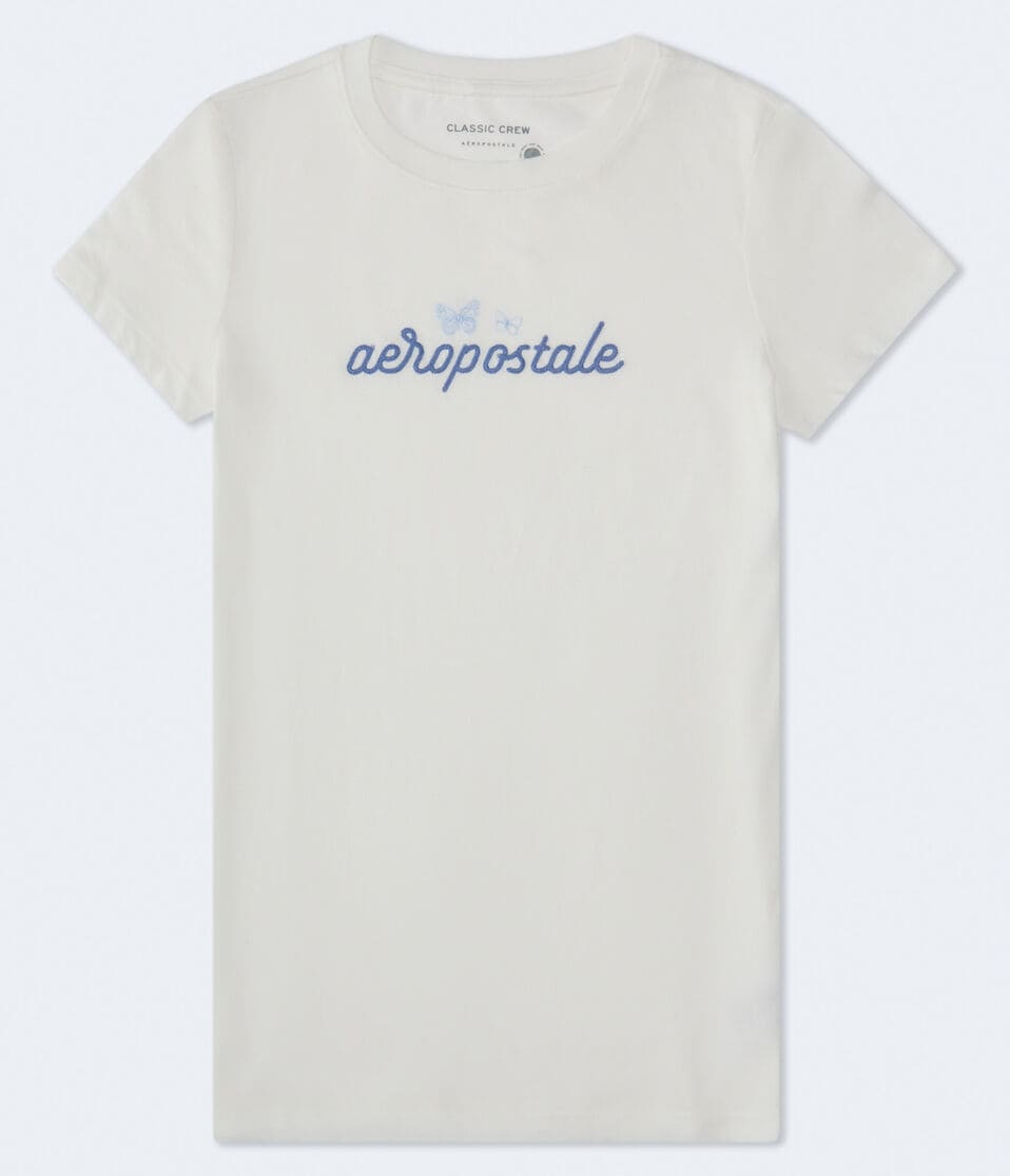 Aeropostale Script Butterflies Graphic Tee
