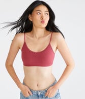 Seamless Lace-Trim Scoop Bralette