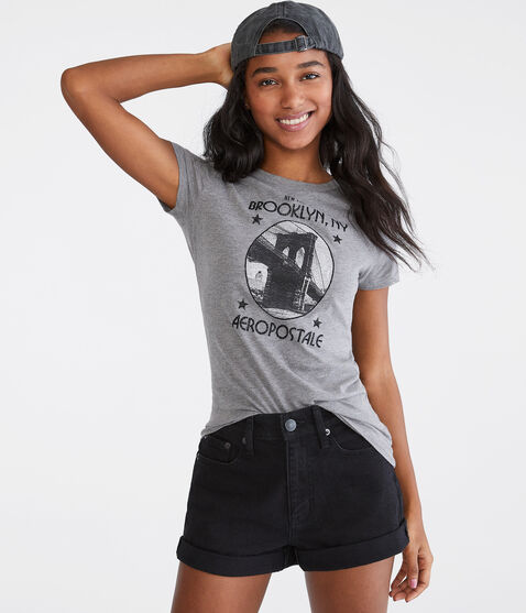 High-Rise Stretch Denim Mom Shorts