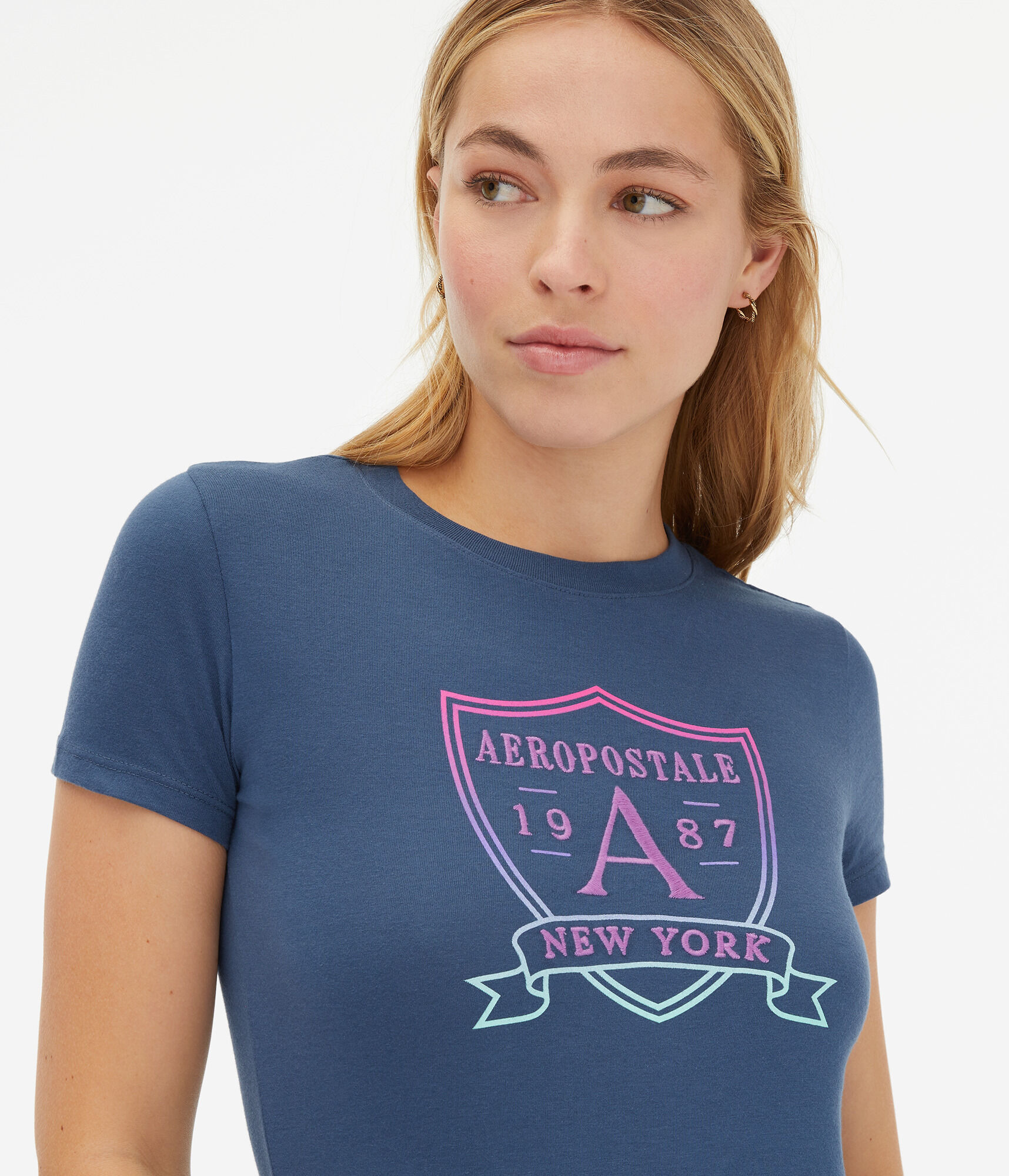 Aeropostale Ombr&eacute; Crest Graphic Tee