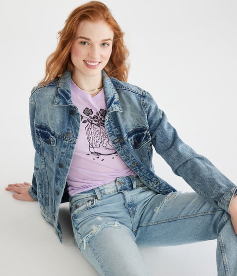 Cowboy Boots & Roses Graphic Tee