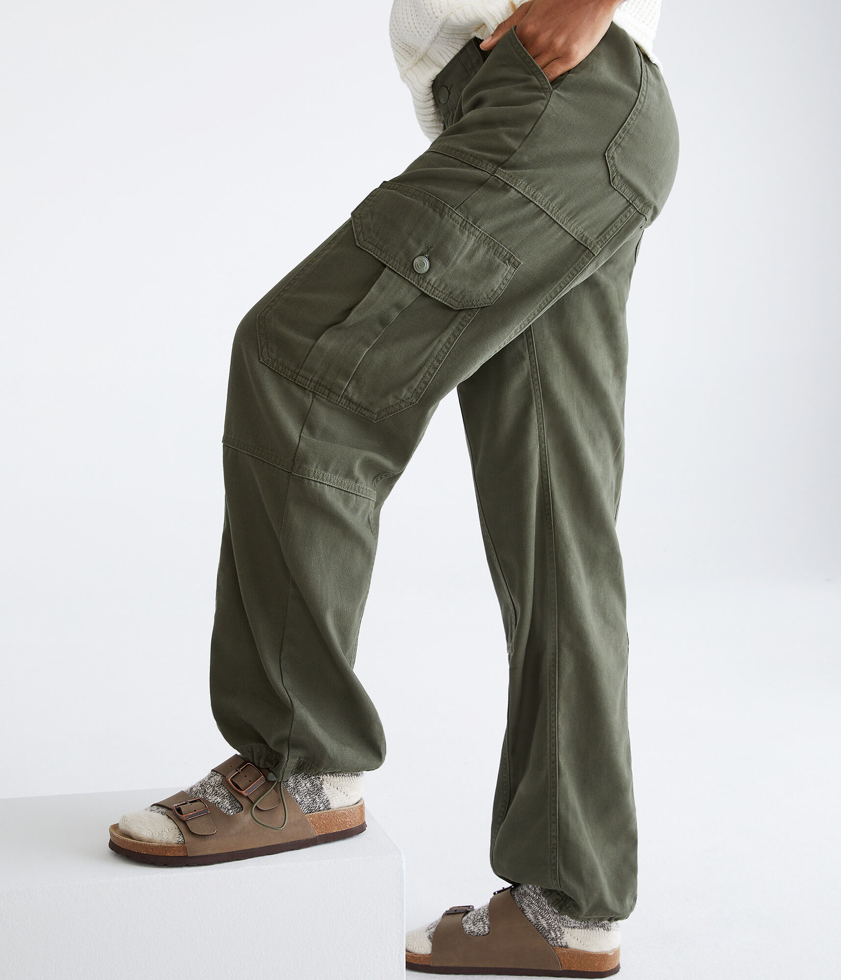 Cinched Hem Utility Cargo Pants - Main Image