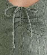 Cinched Scoop-Neck Tee