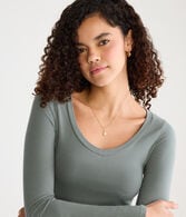 Long Sleeve Seriously Soft Ribbed V-Neck Baby Tee