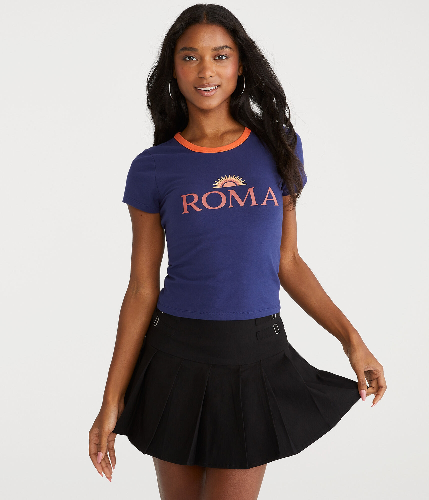 Roma Graphic Ringer Baby Tee