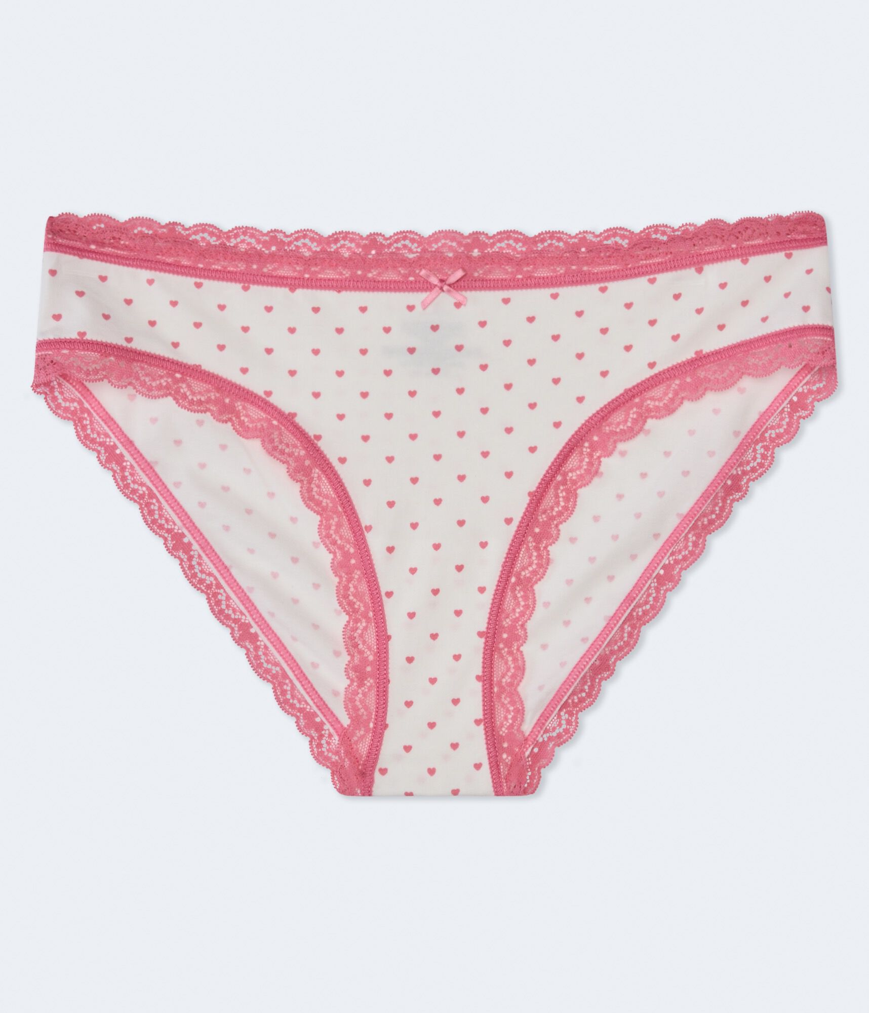 Cotton Mini Hearts Lace-Trim Hipster