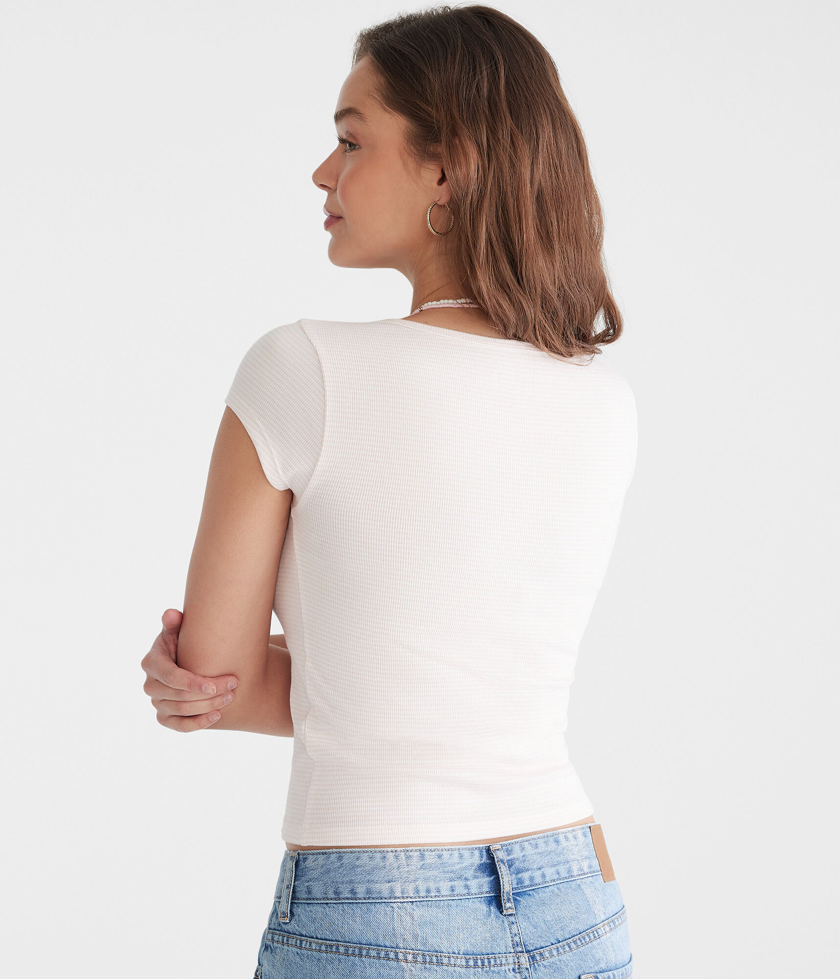 Seriously Soft Striped Henley Tiny Top