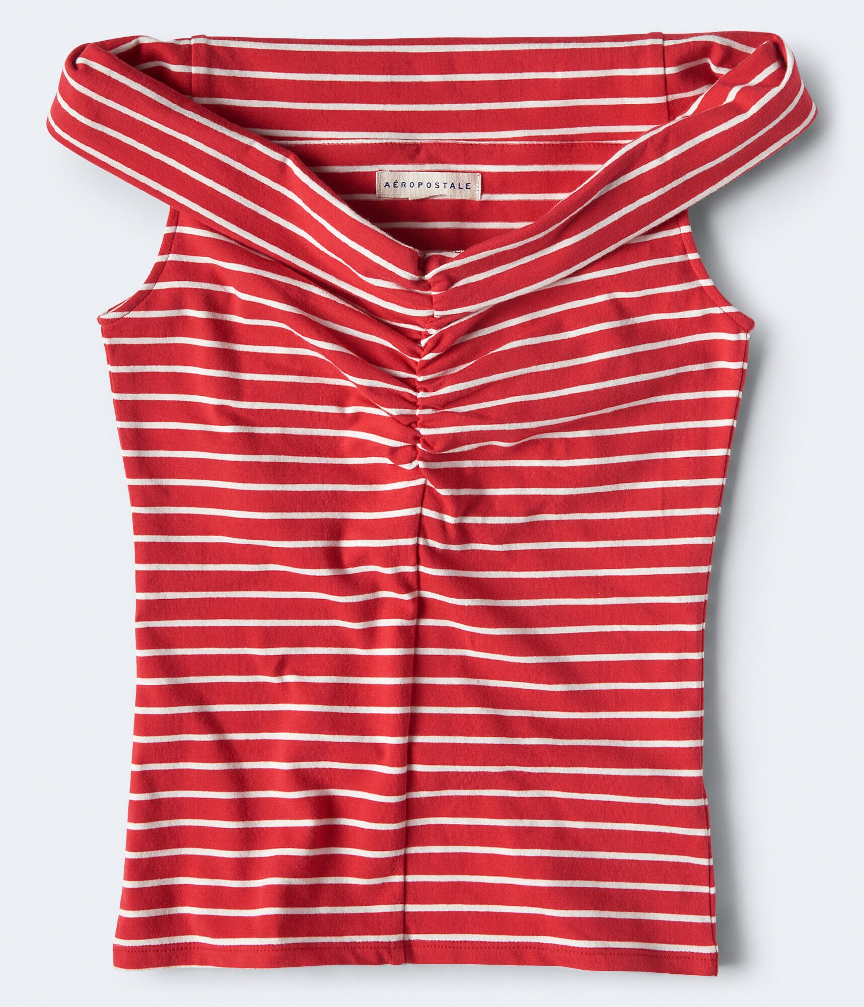 Striped Off-The-Shoulder Bodycon Top