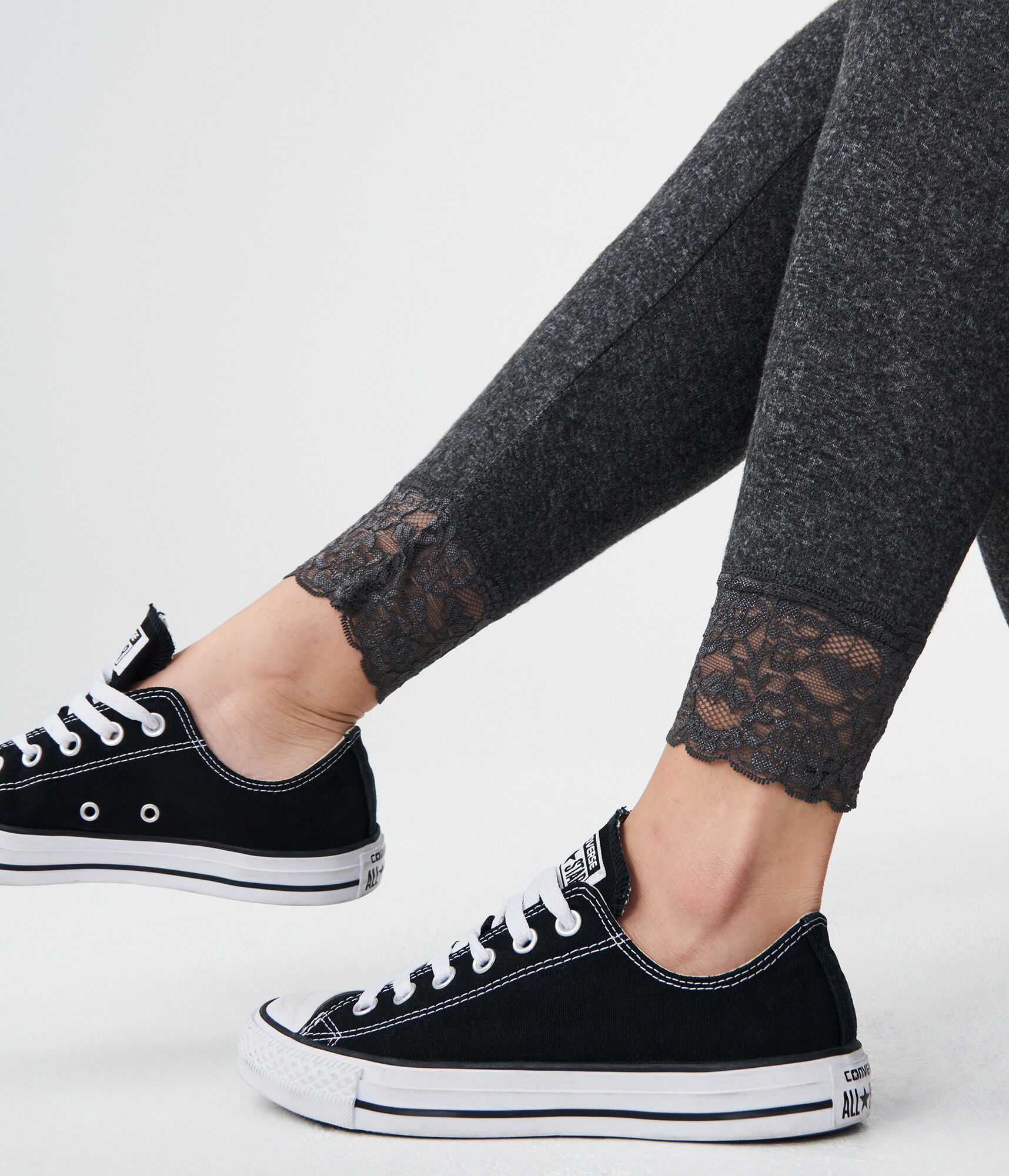 LLD Solid Lace-Ankle Leggings