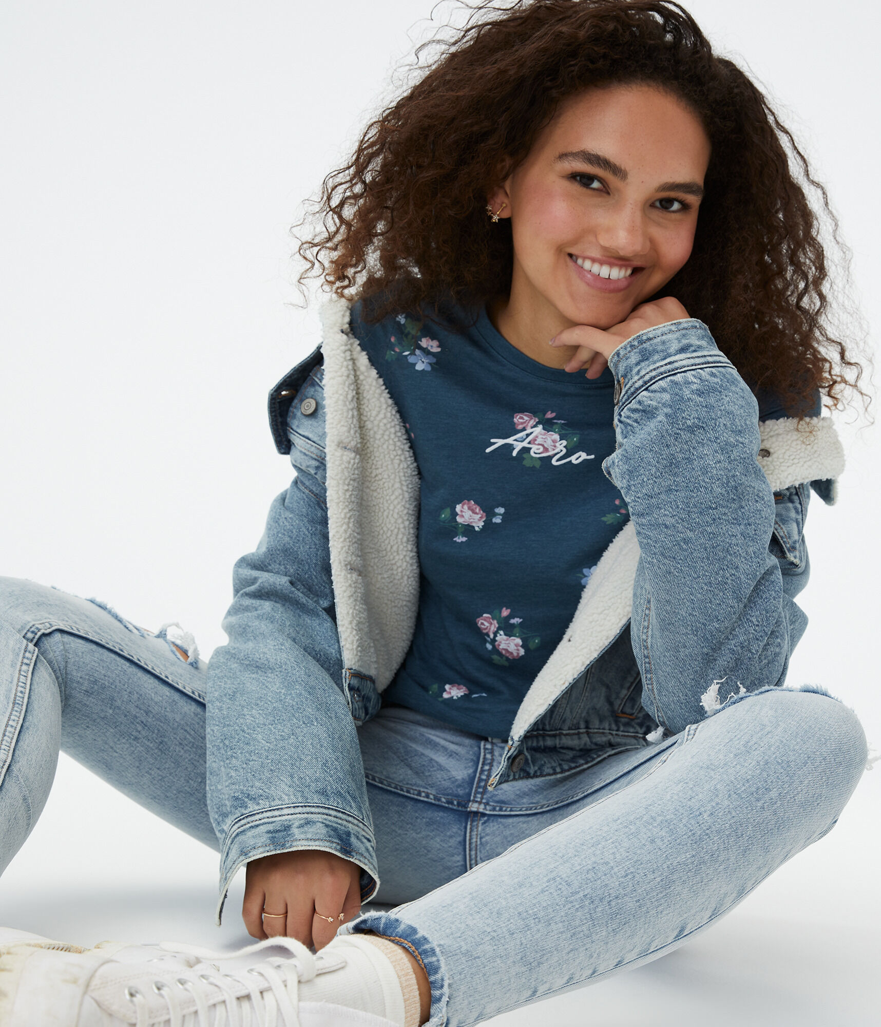 Aero Logo Floral Graphic Tee