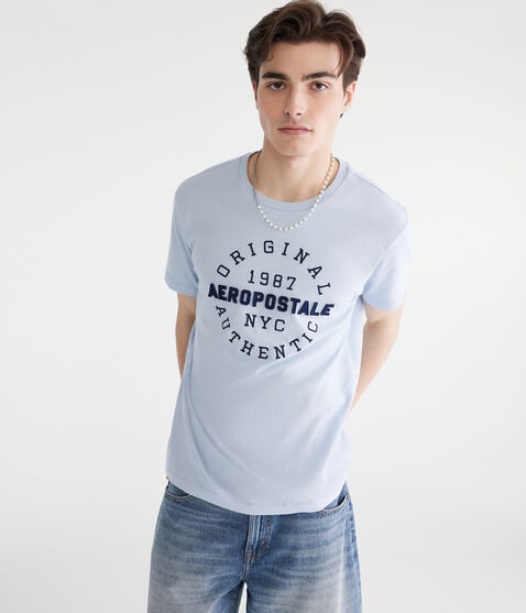 Aeropostale 1987 Circle Appliqué Graphic Tee Aeropostale 1987 Circle Appliqué Graphic Tee