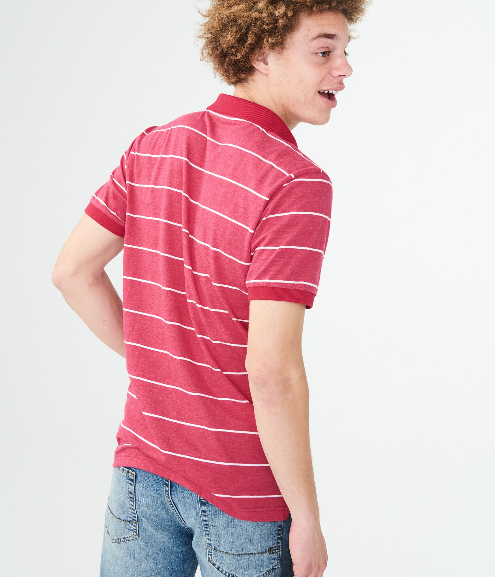 A87 Thin Stripe Jersey Polo