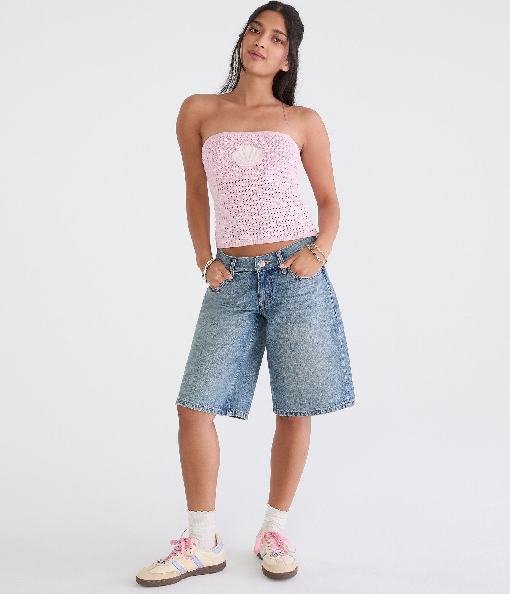 Seashell Sweater Tube Top