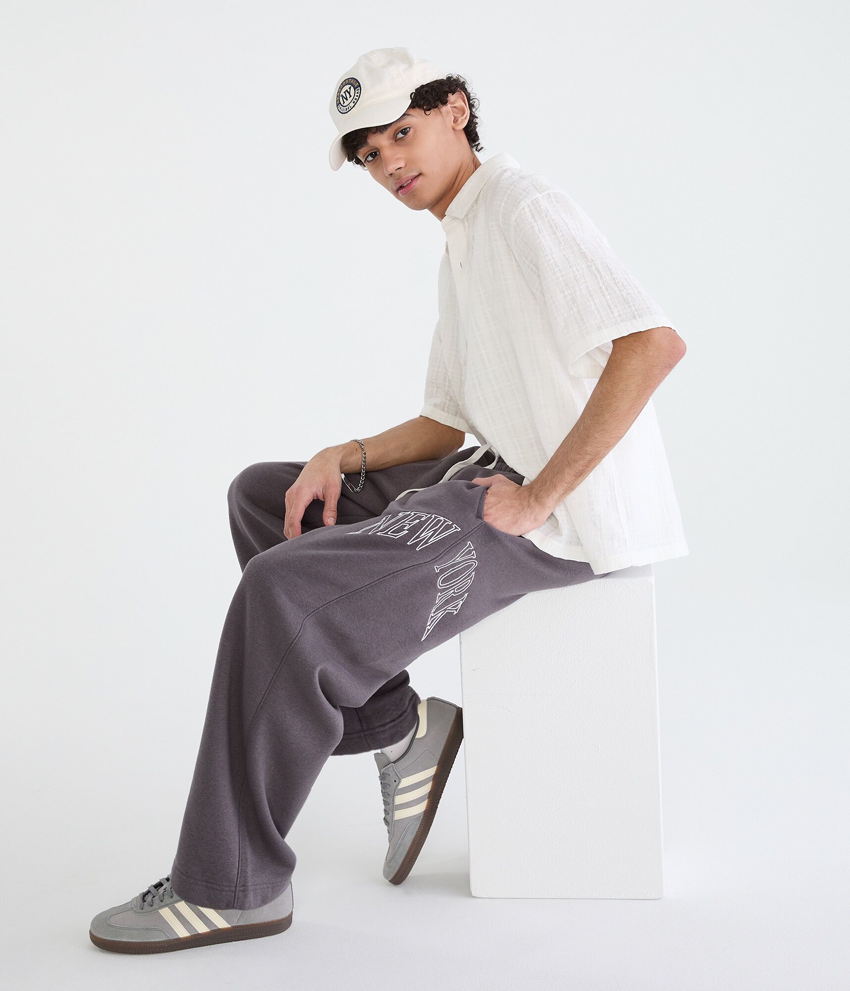 Cloud Soft New York Layered Waistband Baggy Sweatpants