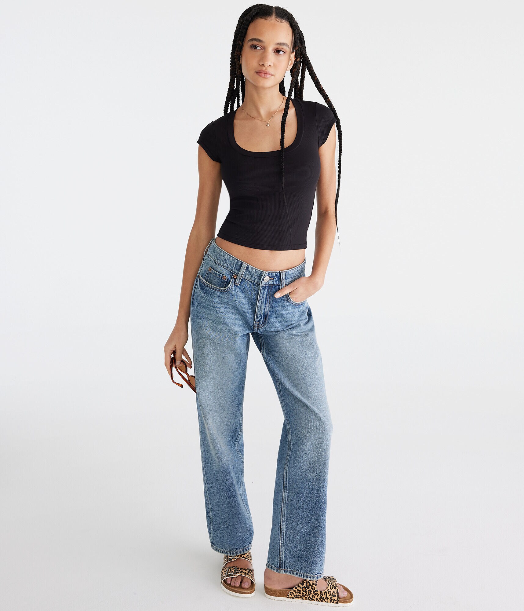 Seriously Soft Ribbed Scoop-Neck Baby Tee