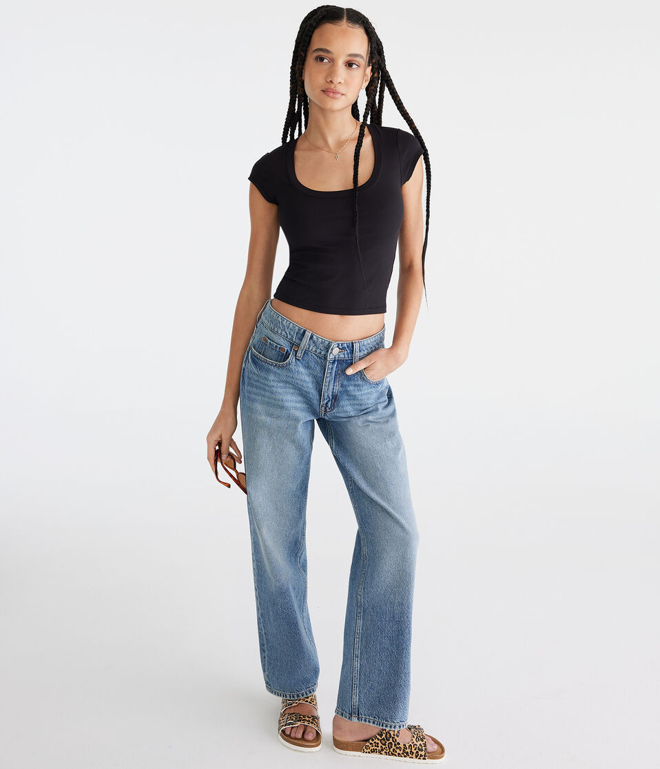 Seriously Soft Ribbed Scoop-Neck Baby Tee