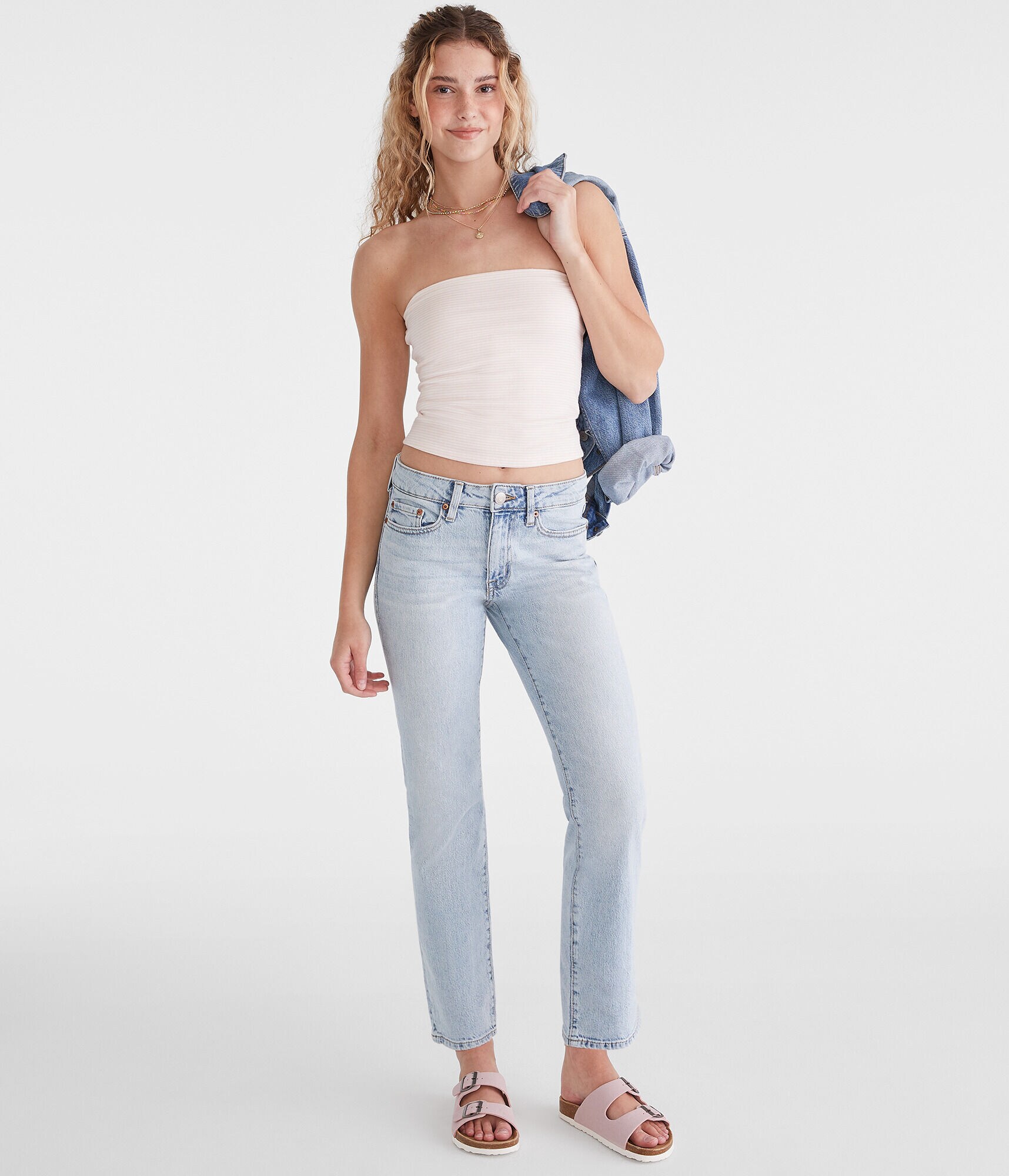 Mid-Rise Straight Ankle Jean