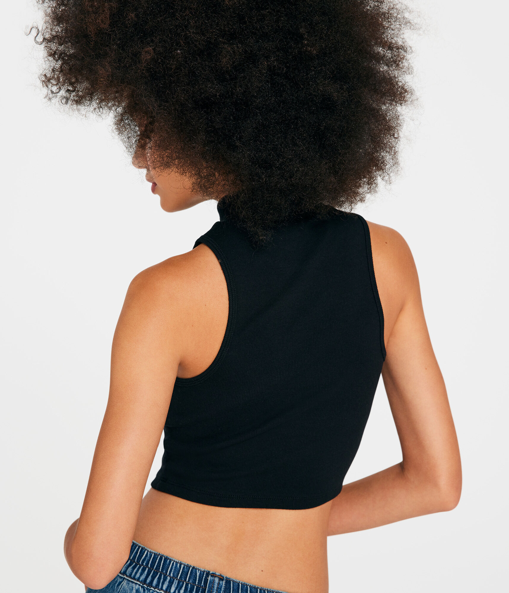 Mock-Neck Cropped Tank