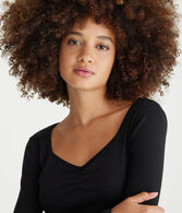 Long Sleeve Ruched Shrunken Tee