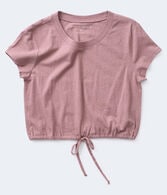 Drawstring-Hem Cropped Tee