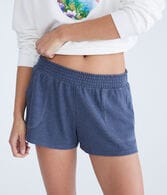 Washed Mid-Rise Waffle Shorts