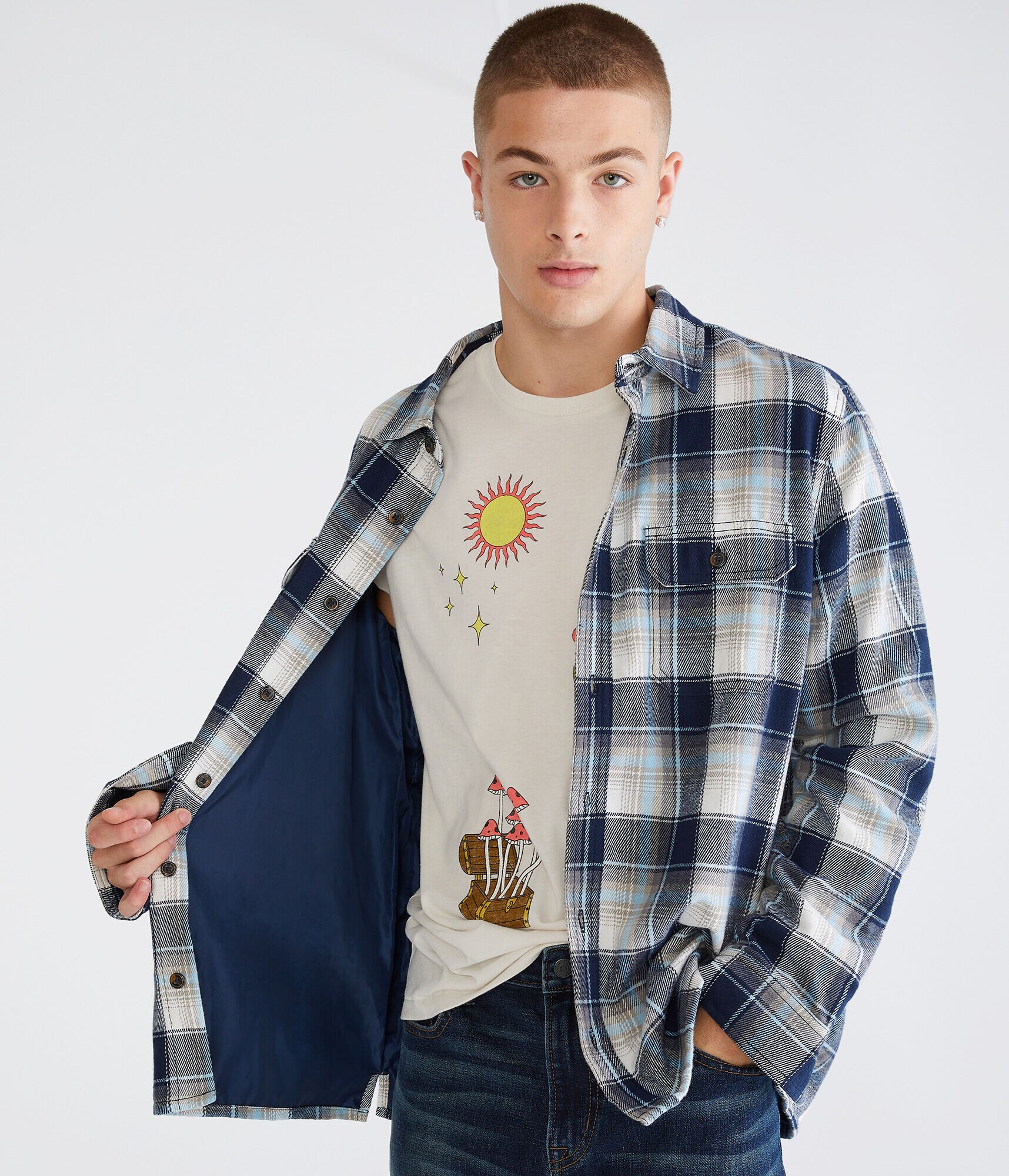 Lightweight Plaid Flannel Shacket