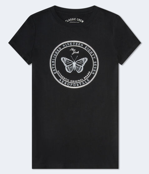 Aeropostale Butterfly Foil Graphic Tee Aeropostale Butterfly Foil Graphic Tee
