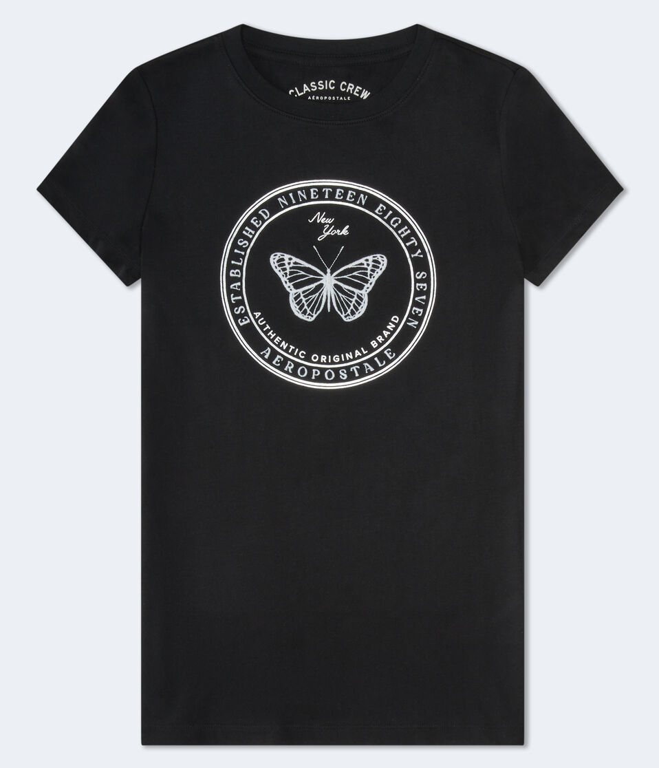 Aeropostale Butterfly Foil Graphic Tee