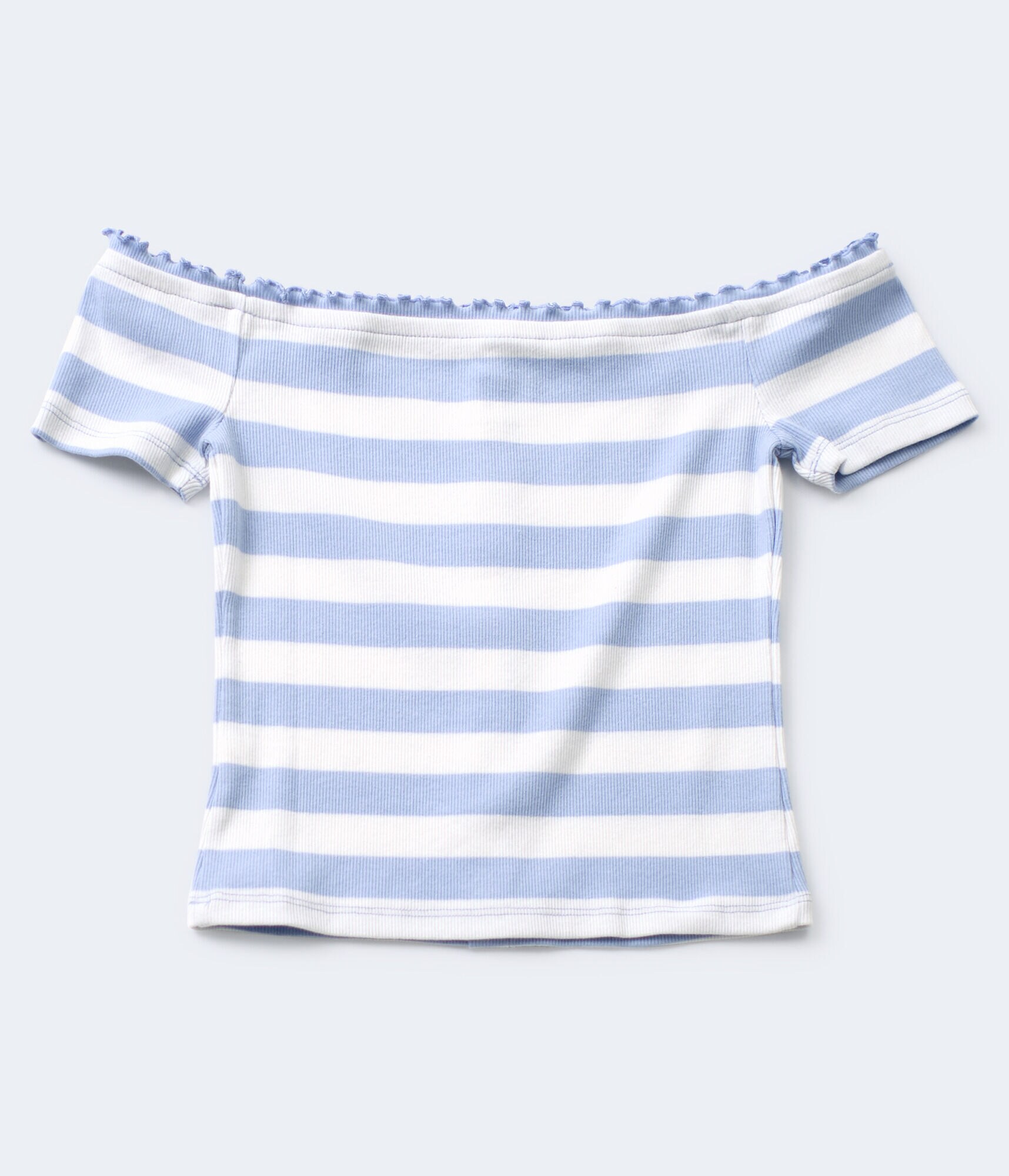 Thick Stripe Off-The-Shoulder Bodycon Top