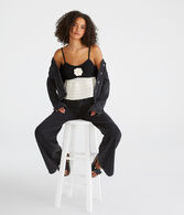 Rosette Crocheted Peplum Tank