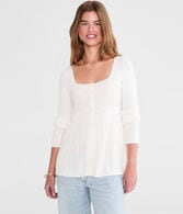 Cable Square-Neck Babydoll Sweater