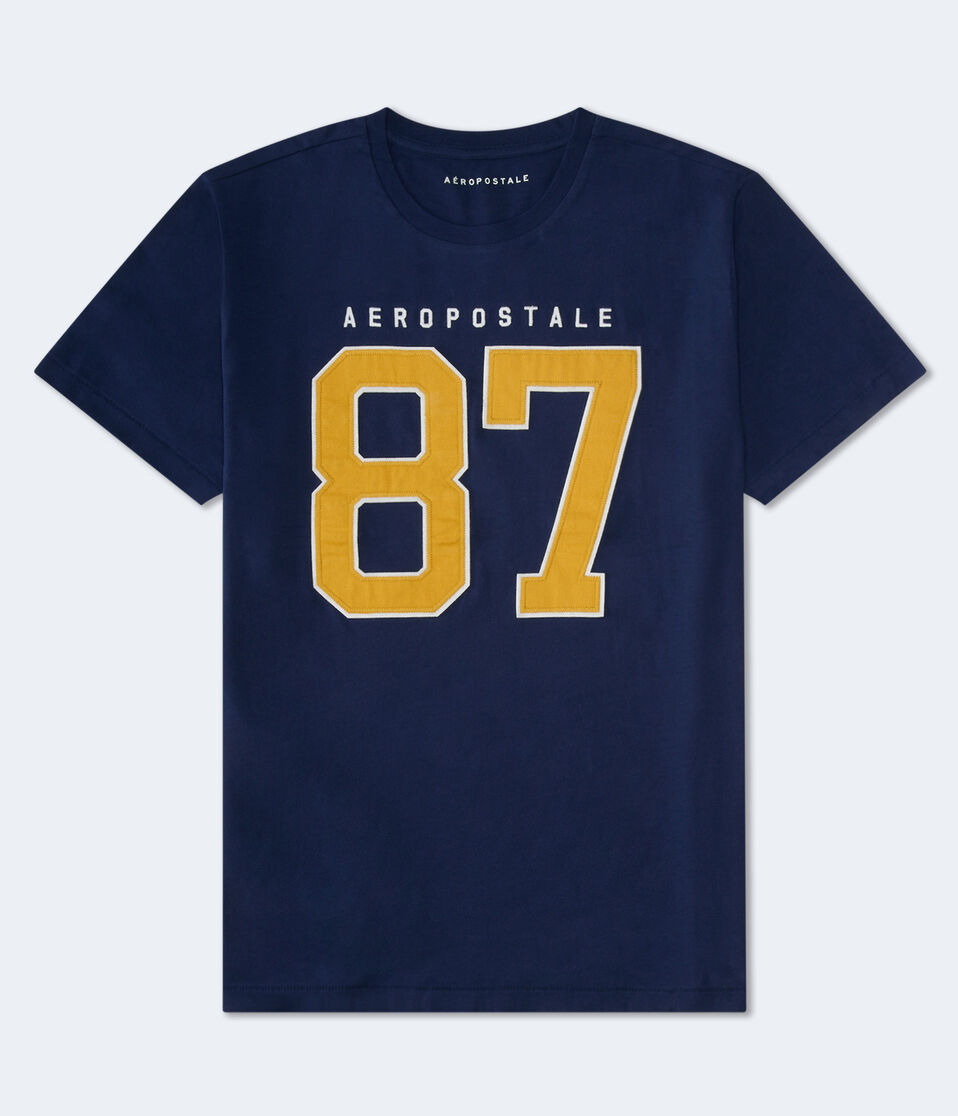 Aeropostale Large 87 Appliqué Graphic Tee