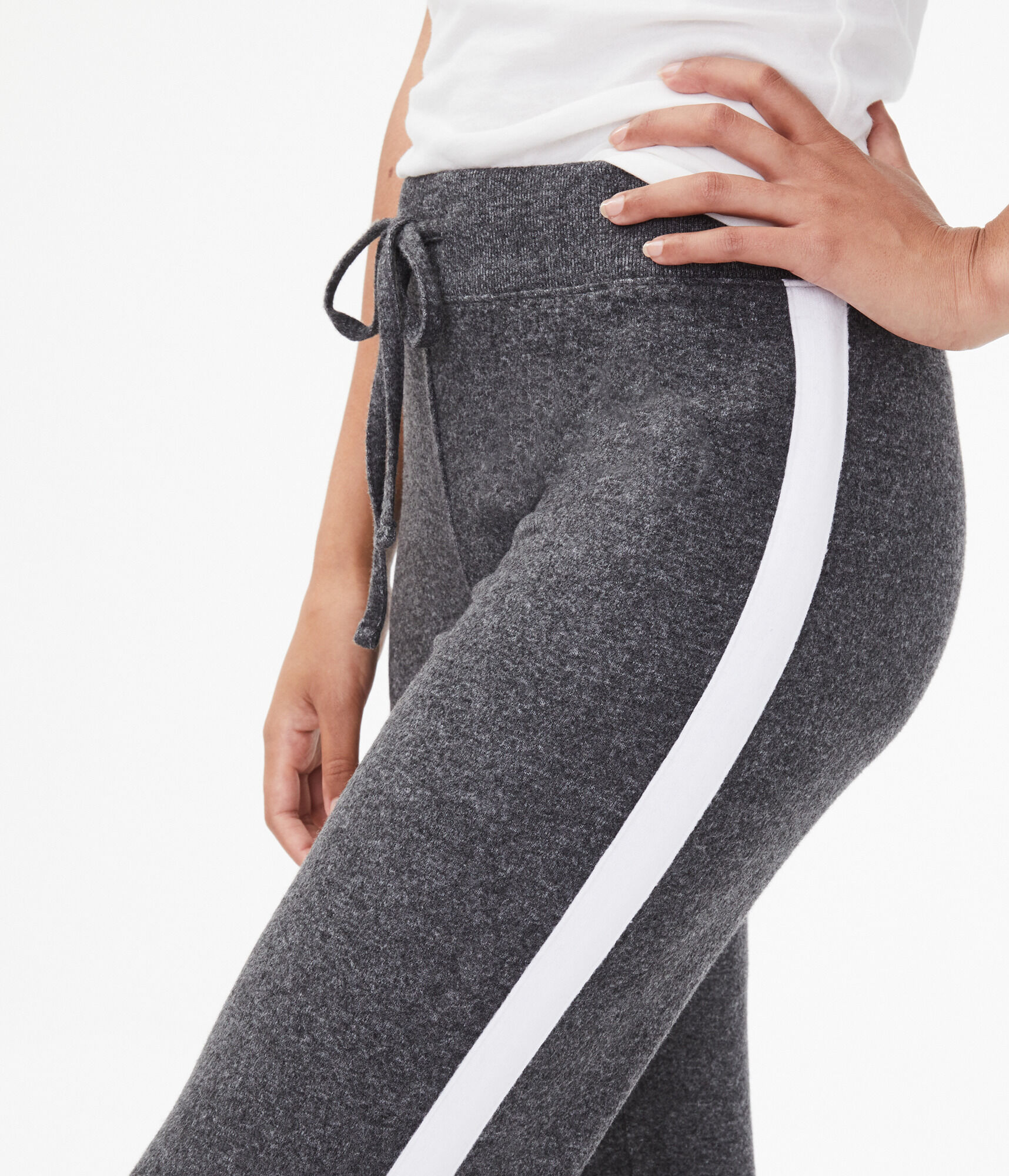 Side Stripe Fuzzy Jogger Sweatpants