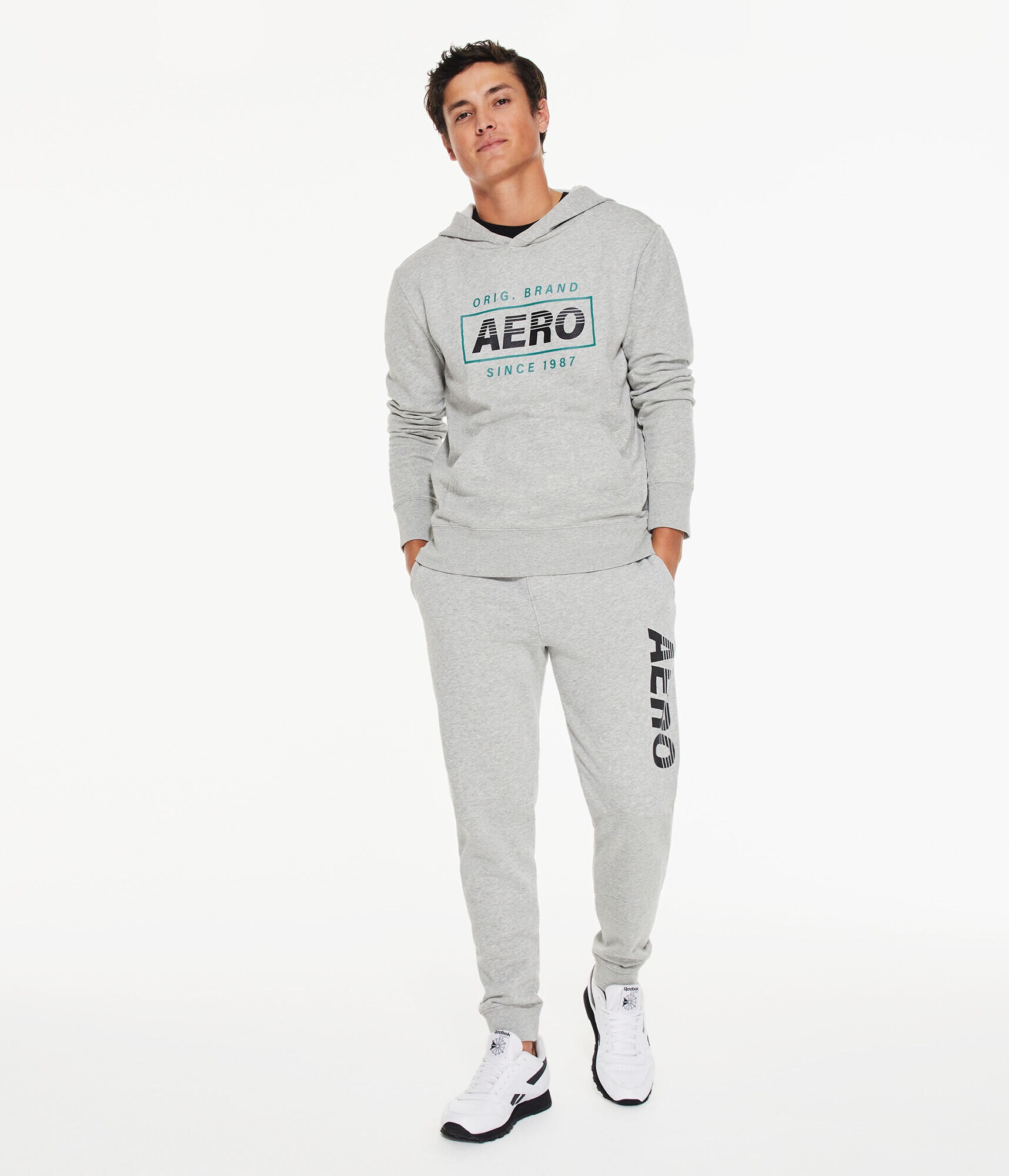 Aero Original Brand Box Logo Pullover Hoodie