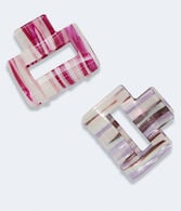 Small Streaky Open Claw Hair Clip 2-Pack