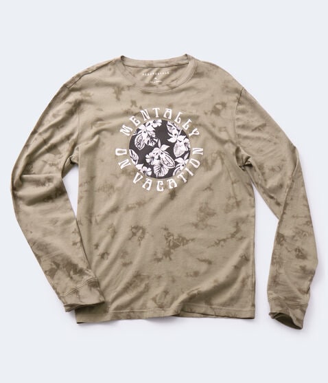 Long Sleeve Mentally On Vacation Tie-Dye Graphic Tee Long Sleeve Mentally On Vacation Tie-Dye Graphic Tee