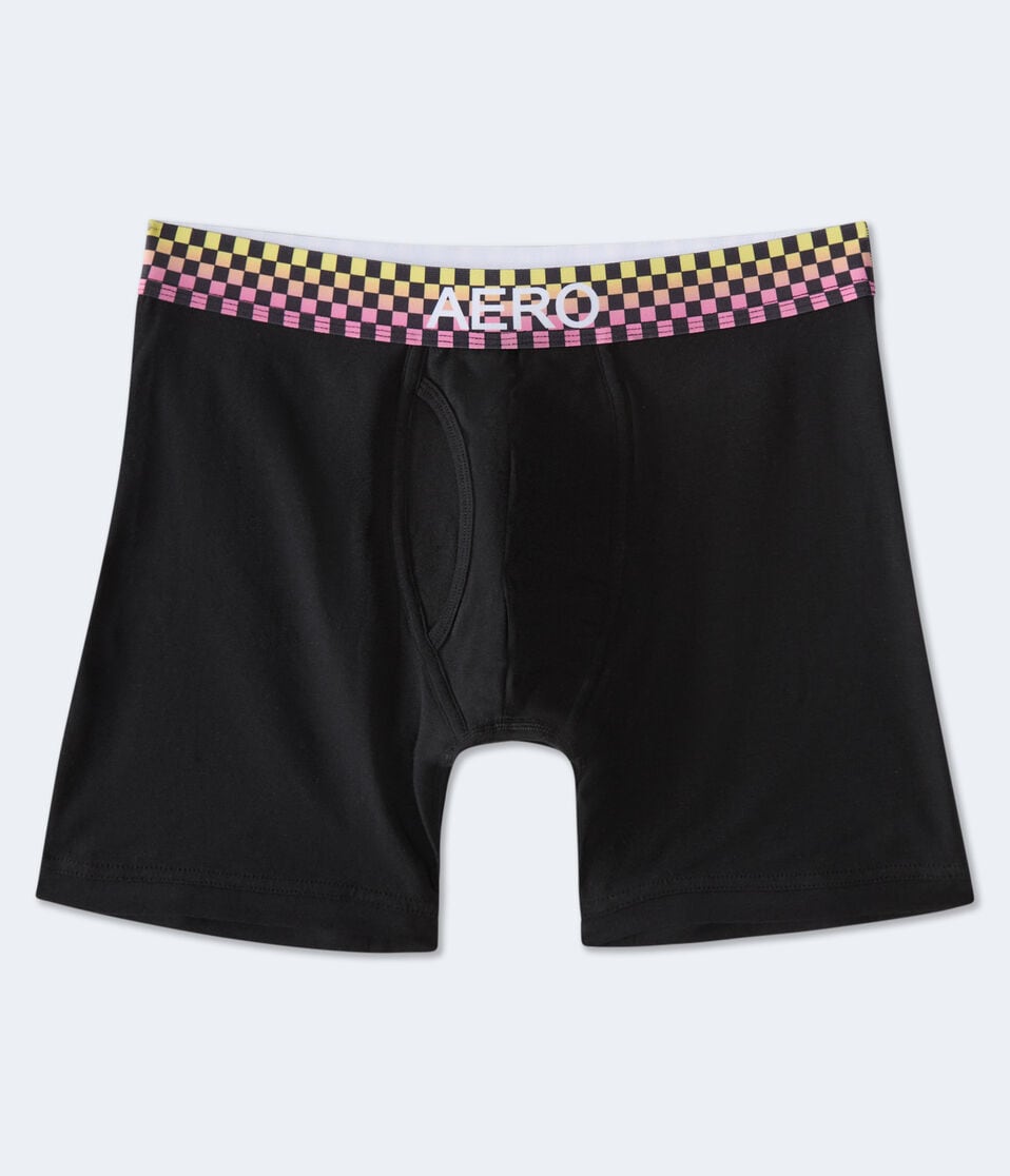 Checker Waistband 6" Knit Boxer Briefs