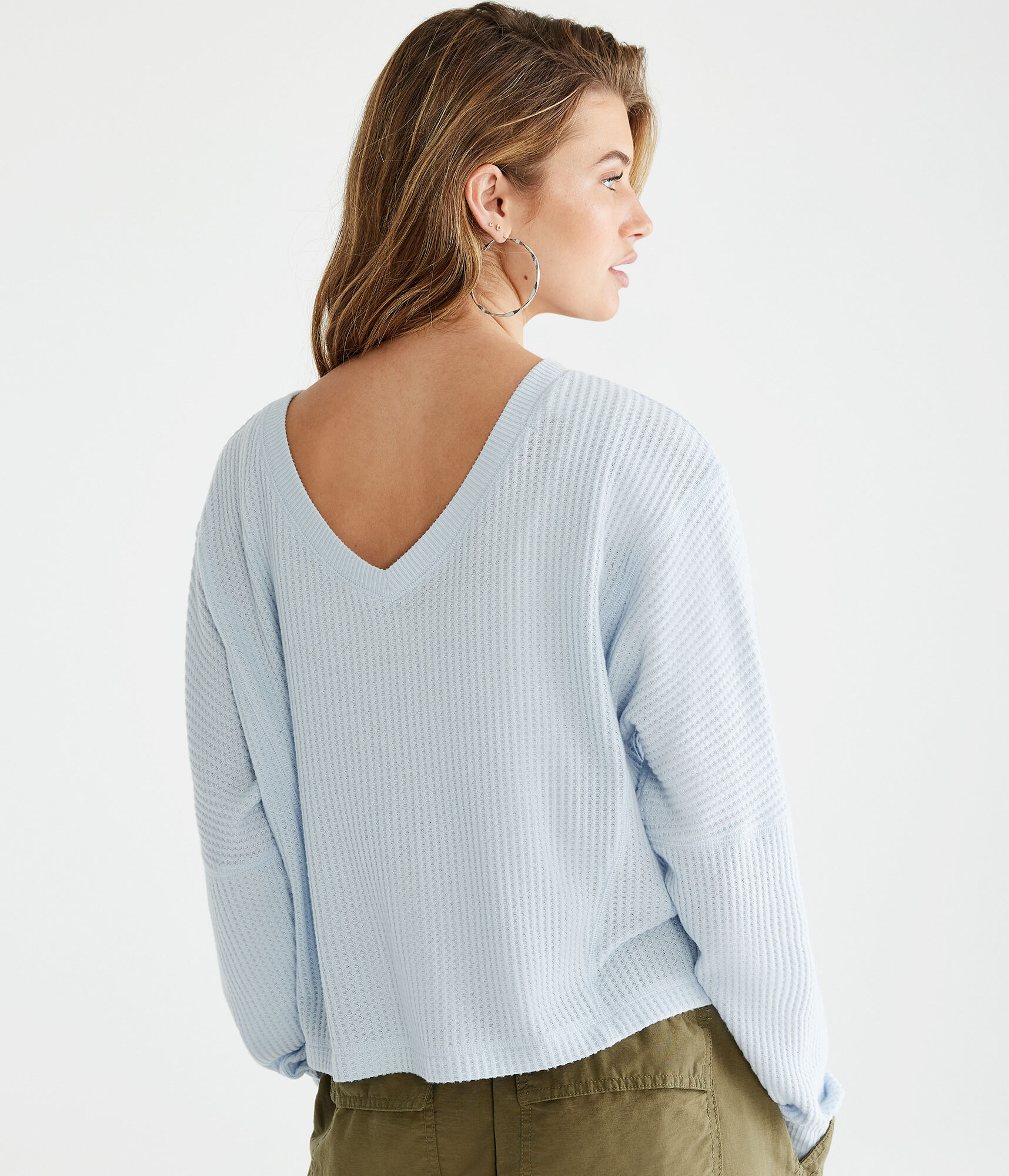 Long Sleeve Wear 2 Ways Cozy Waffle Tee