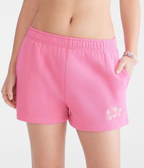 Sunrise Hibiscus High-Rise Fleece Shorts Sunrise Hibiscus High-Rise Fleece Shorts