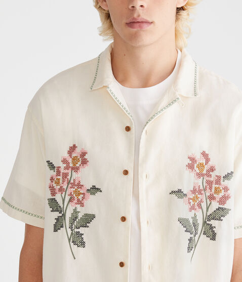 Floral Boxy Linen Camp Shirt Floral Boxy Linen Camp Shirt