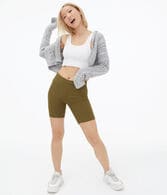 Ribbed High-Rise Bike Shorts