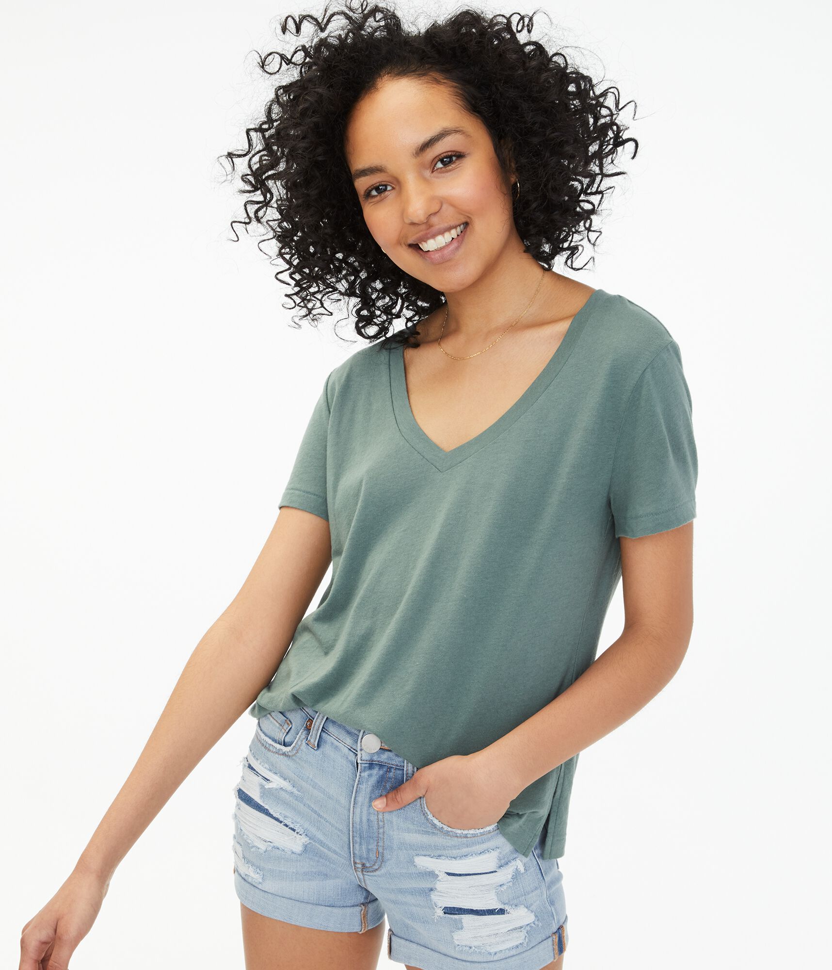 Perfect Cotton V-Neck Tee