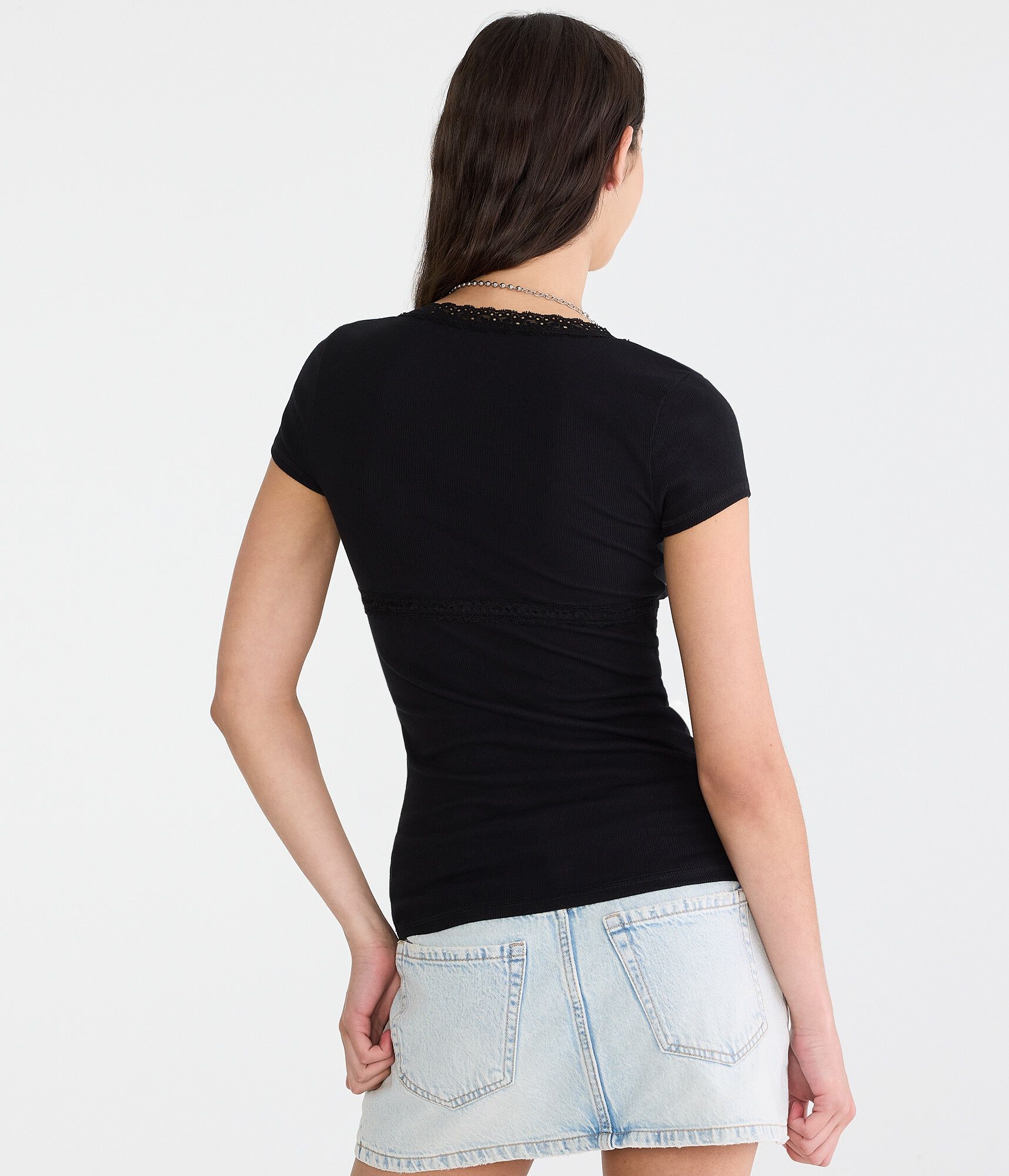 Seriously Soft Lace-Trim Scoop Tee