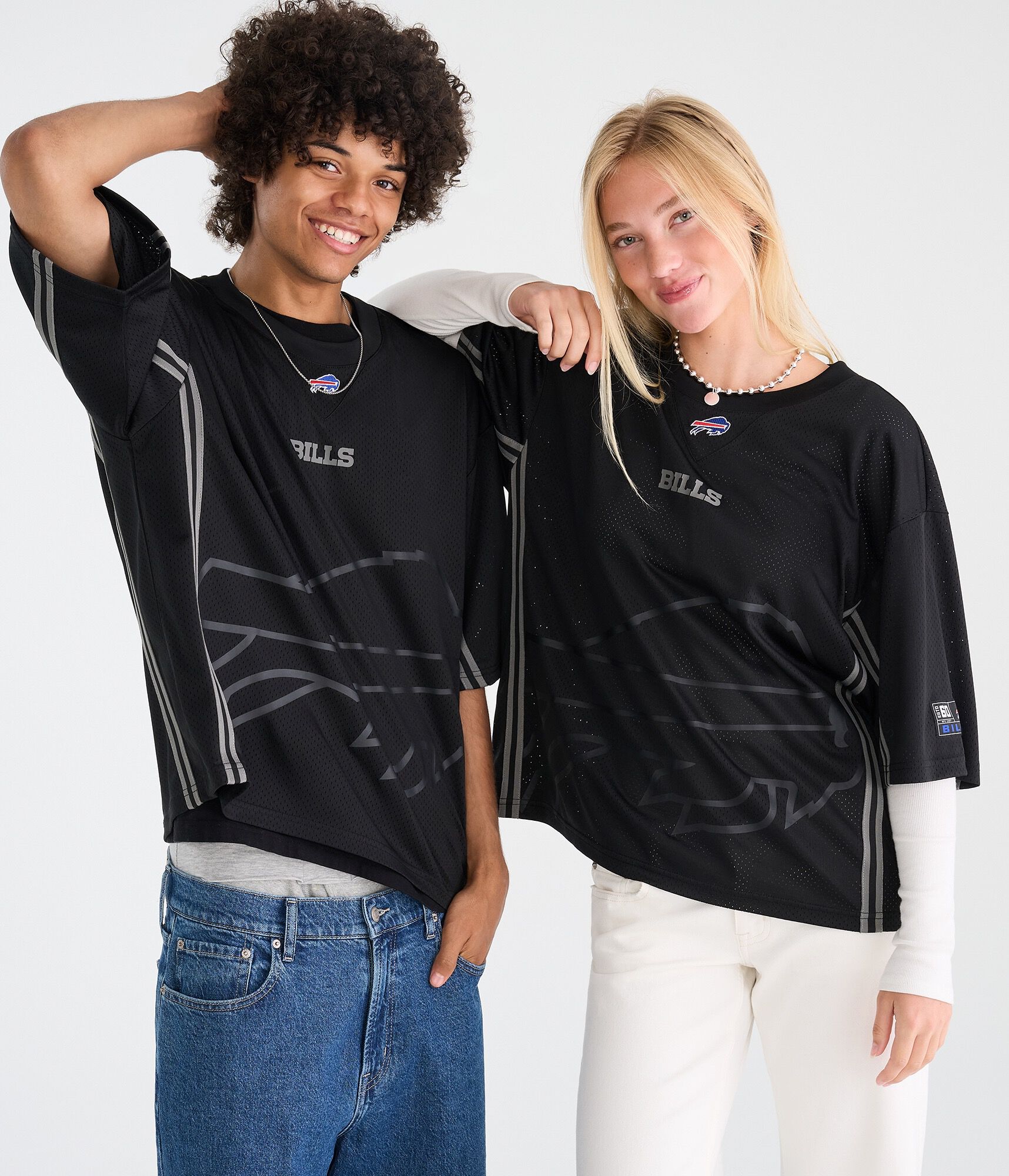 Buffalo Bills Striped Mesh Top