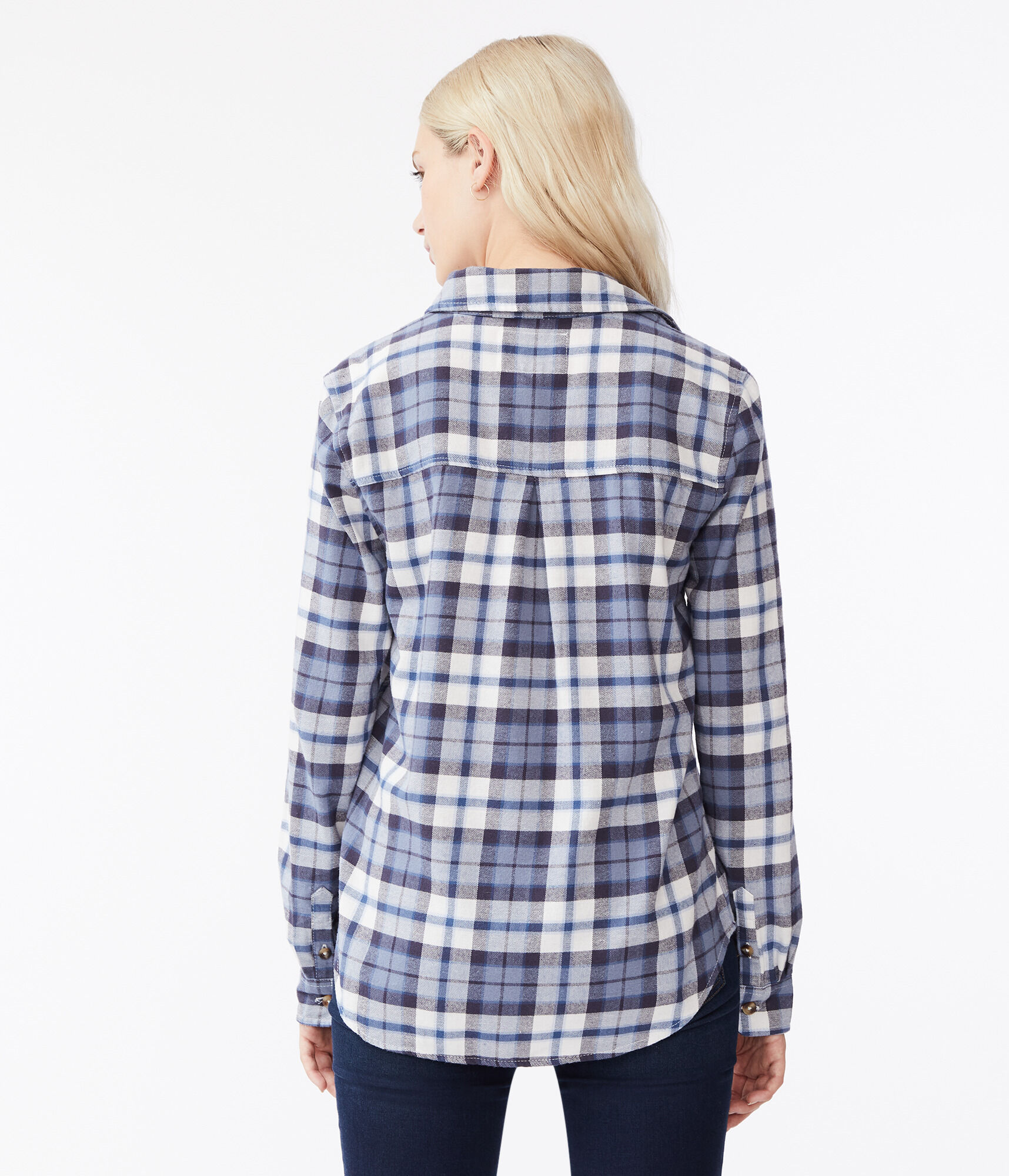 Long Sleeve Plaid Button-Down Shirt