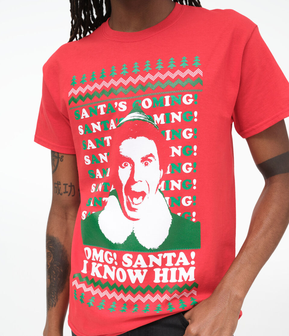 Elf Santa's Coming Graphic Tee