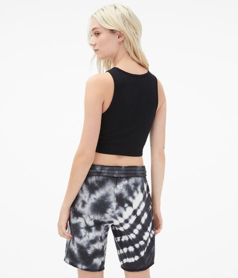 Solid High-Neck Snap Cropped Tank Solid High-Neck Snap Cropped Tank