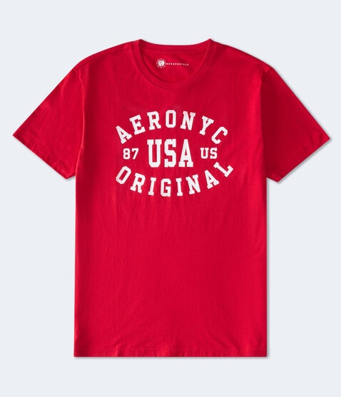 Aero NYC USA Flocked Graphic Tee Aero NYC USA Flocked Graphic Tee