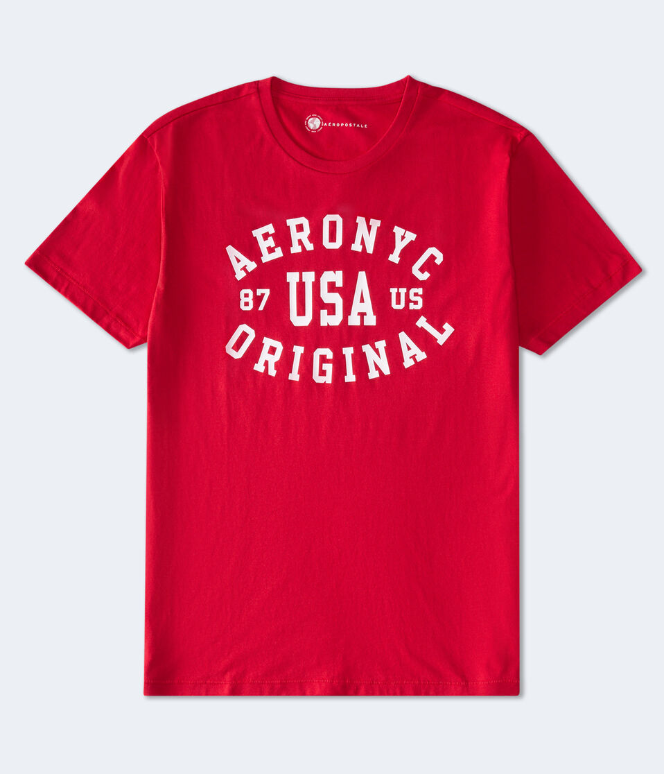 Aero NYC USA Flocked Graphic Tee