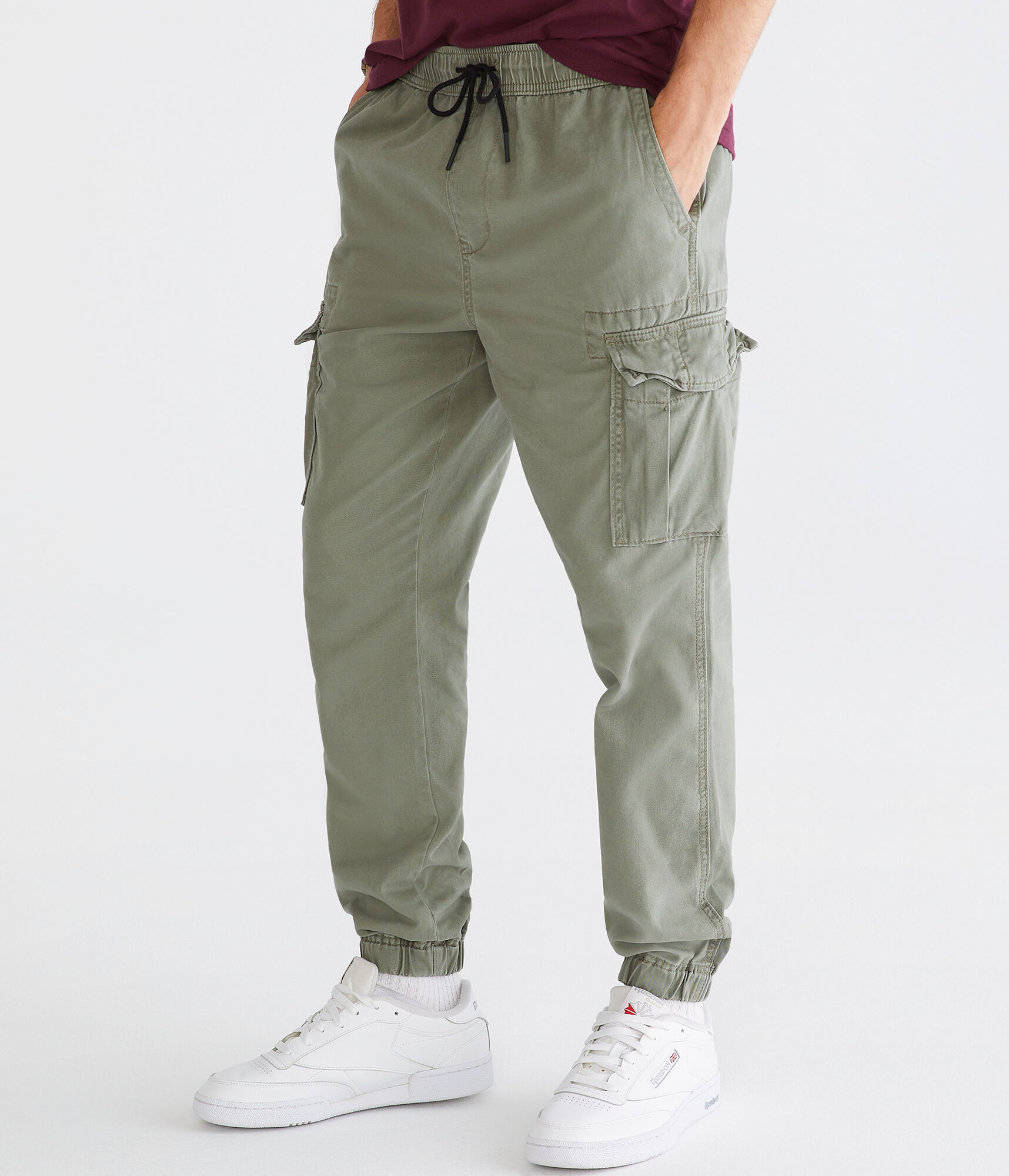 twill cargo joggers